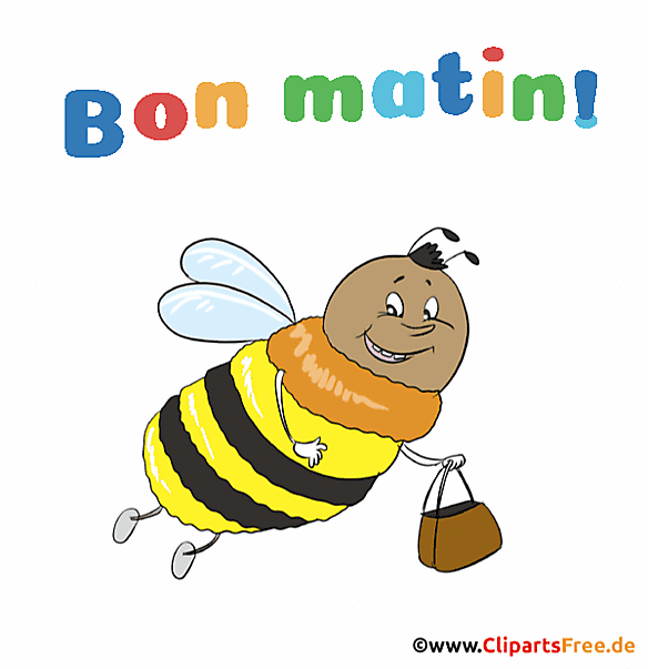 Guten Morgen Gruss in französischer Sprache als Gif-Animation