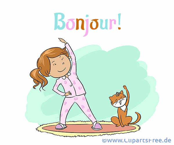 Sport im Kindergarten Bild - Guten Morgen auf Französisch