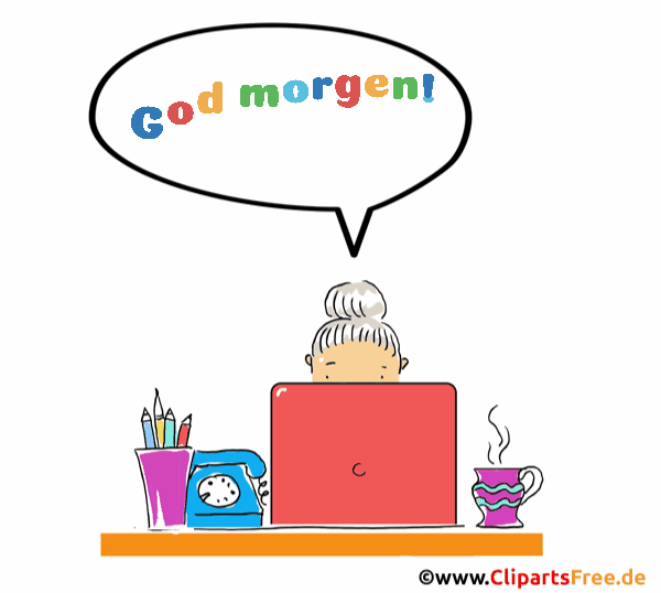 Gif e-Card Guten Morgen auf Norwegisch