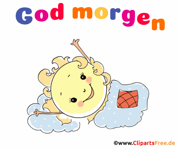 Guten Morgen lustiges Bild in Dänisch