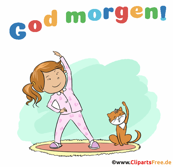 Morgen Sport Bild - animierte Morgengrüße auf Norwegisch