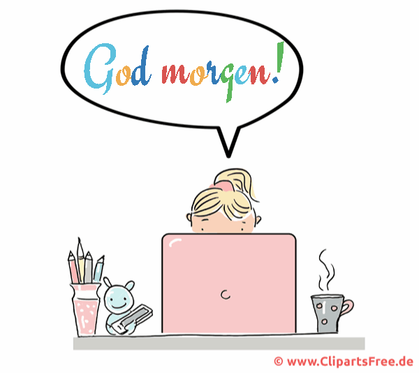 Norwegischer Gruß Guten Morgen - animierte Gif-Grusskarten