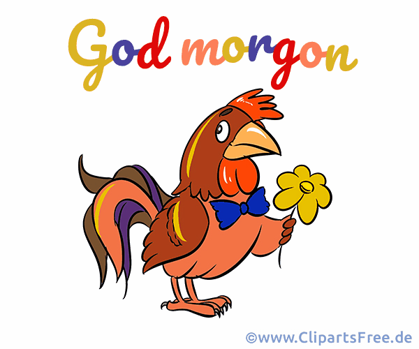 Huhn Clipart - Guten Morgen auf Schwedisch