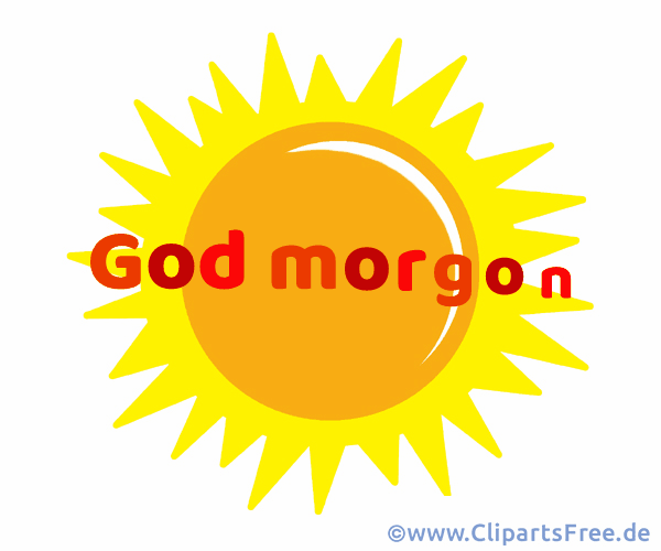 Sonne mit Guten Morgen Gruss auf Schwedisch
