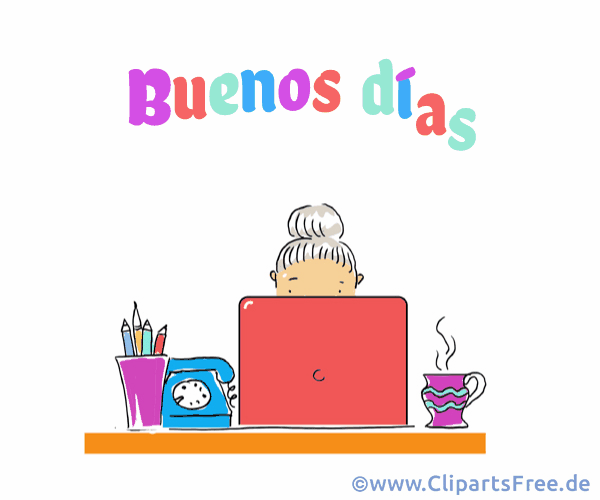Guten Morgen auf Spanisch Grtusskarte für Büro