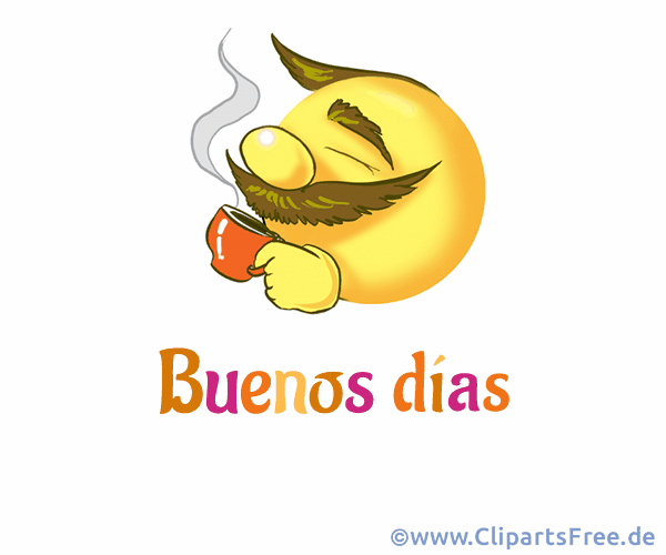 Guten Morgen auf Spanisch Smiley zum Morgenkaffee