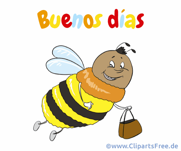 Lustiges Bienchen mit Guten Morgen Gruss auf Spanisch