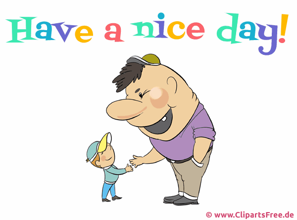 Animation Wünsche einen schönen Tag auf Englisch - Cliparts gratis