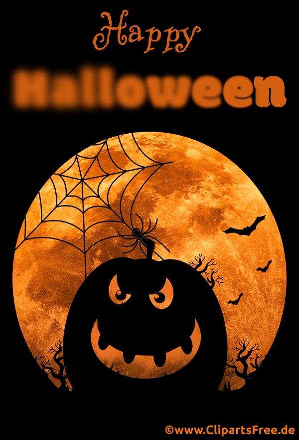 Gruseliger Text Happy Halloween animiert