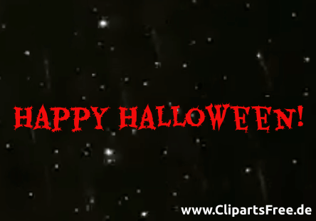 Happy Halloween im Hintergrund Nachthimmel Gif