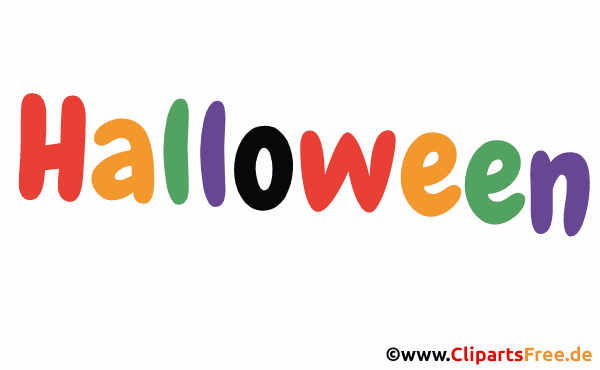 Überschrift aus bunten Buchstaben Halloween