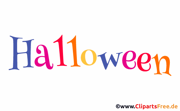 Überschrift Halloween mit witzigen, bunten, tanzenden Buchstben Gif