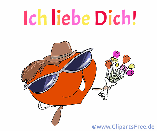 Ich liebe Dich auf Deutsch coole Grußkarte