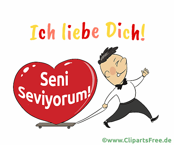 Ich liebe Dich auf Türkisch und Deutsch