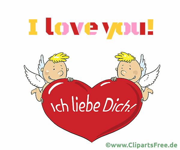 Cartoon Animation mit animiertem Text I Love You