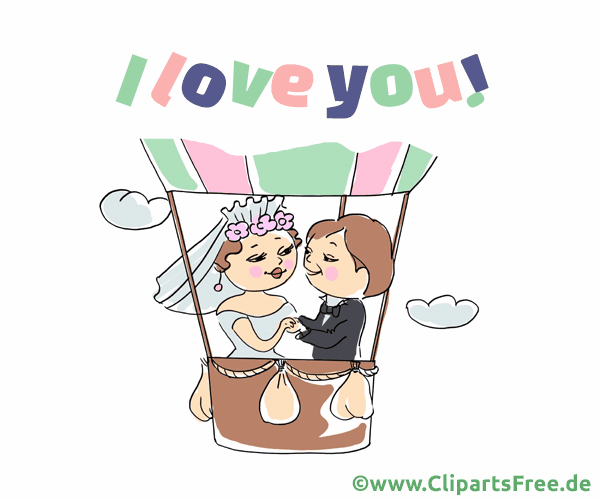 I Love You Grusskarte zur Hochzeit