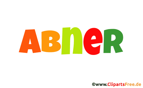 Abner Vorname für Jungen Illustration, Bild, Gif Grafik