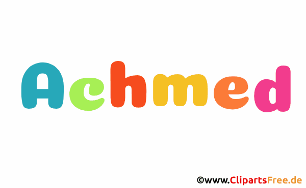 Achmed Vorname für Jungen - Babyvornamen als animierte Bilder