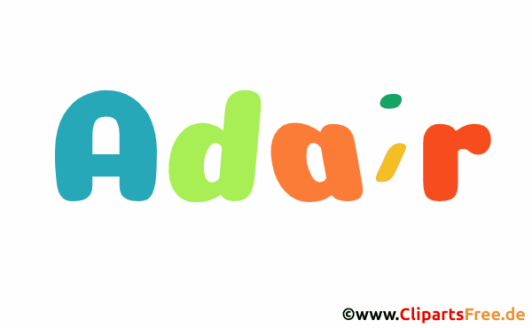 Adair Vorname für Jungen als animiertes Gif Bild