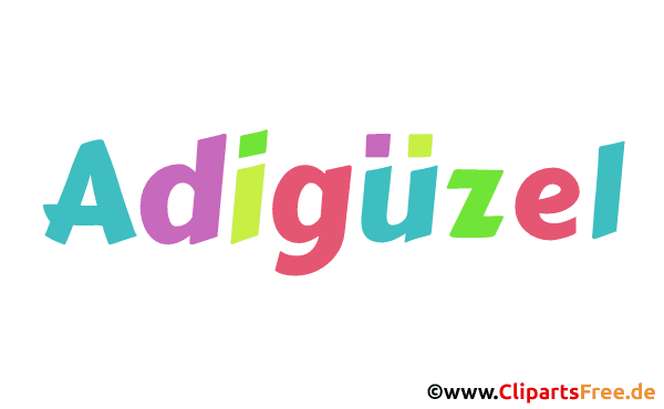 Adigüzel Vorname für Jungen Deko Illustration mit Animation