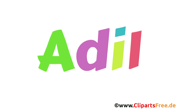 Adil Vorname für Jungen Illustration, Bild, Gif Grafik