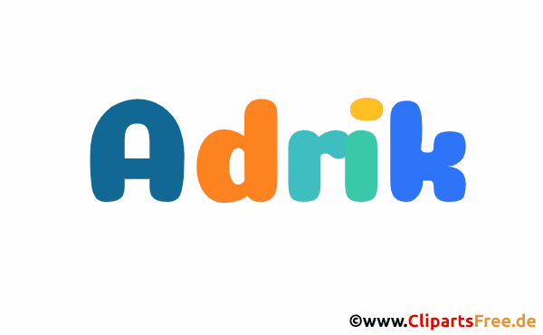 Adrik Vorname für Jungen Illustration, Bild, Gif Grafik