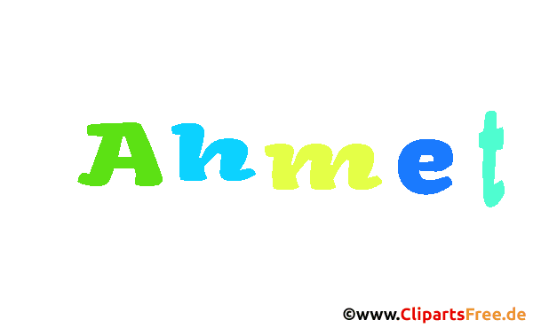 Ahmet Vorname für Jungen animiertes Deko Bild