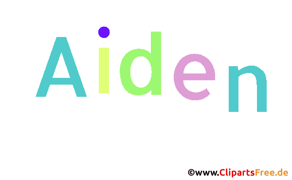 Aiden Vorname für Jungen animiertes Deko Bild