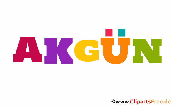 Akgün Vorname für Jungen Deko Illustration mit Animation