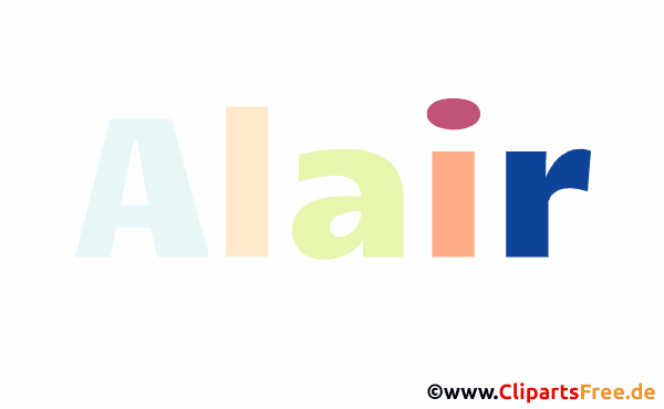 Alair Vorname für Jungen als animiertes Gif Bild