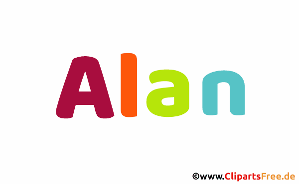 Alan Vorname für Jungen animiertes Deko Bild