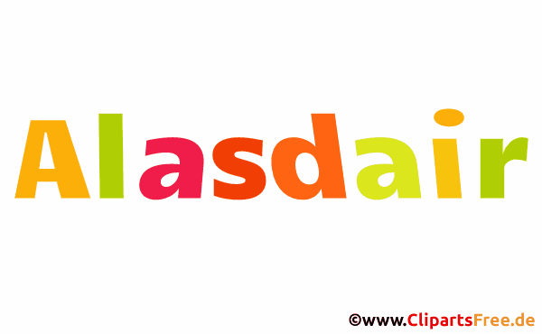 Alasdair Vorname für Jungen Illustration, Bild, Gif Grafik