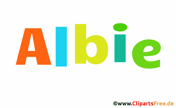 Albie Vorname für Jungen Deko Illustration mit Animation