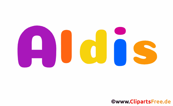 Aldis Vorname für Jungen Deko Illustration mit Animation