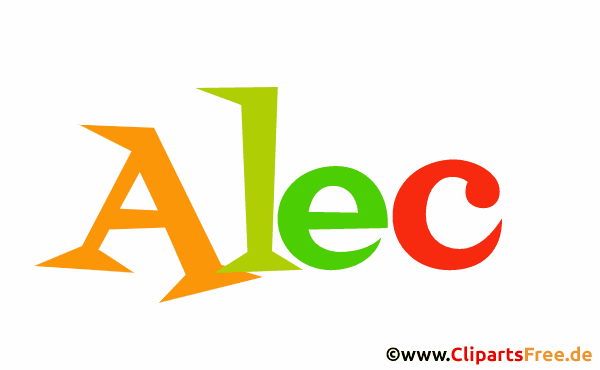 Alec Jungenname Bild mit Deko Buchstaben