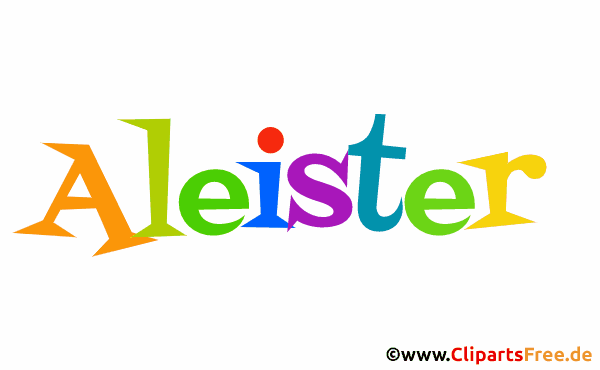Aleister Vorname für Jungen Deko Illustration mit Animation