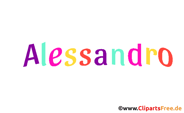 Alessandro Vorname für Jungen animiertes Deko Bild