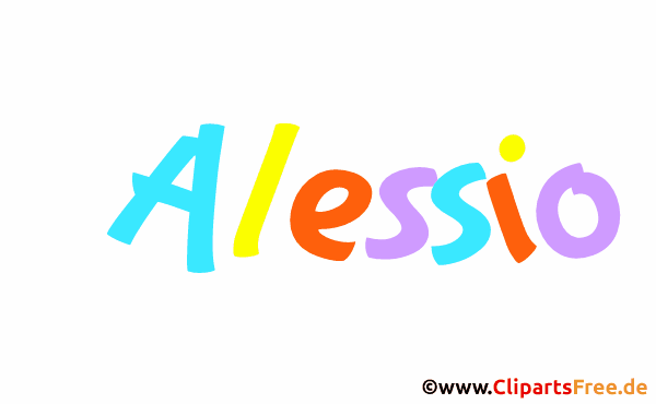 Alessio Vorname für Jungen animiertes Deko Bild