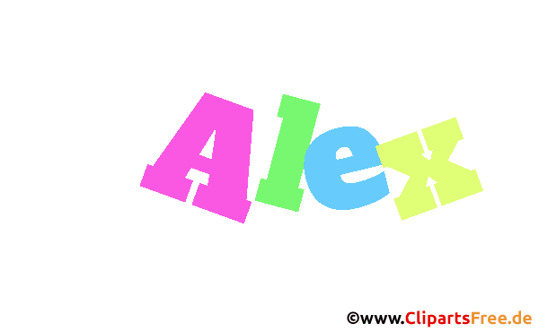 Alex Vorname für Jungen animiertes Deko Bild