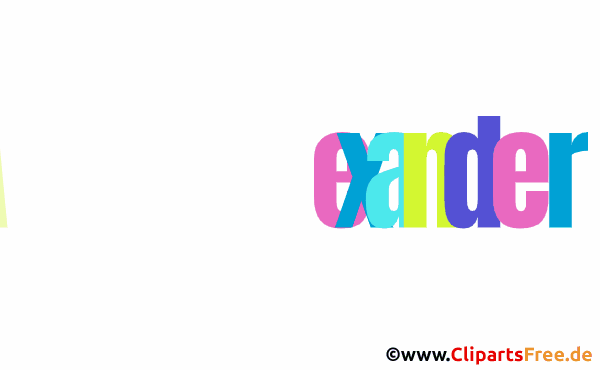 Alexander Vorname für Jungen animiertes Deko Bild