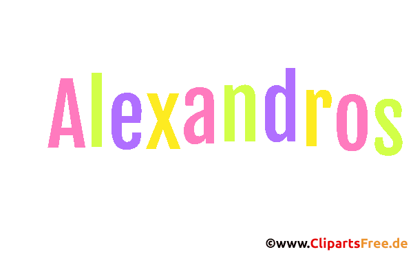 Alexandros Vorname für Jungen animiertes Deko Bild