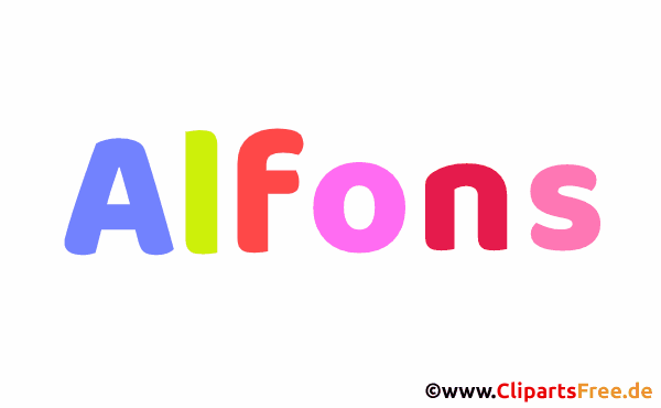 Alfons Vorname für Jungen animiertes Deko Bild