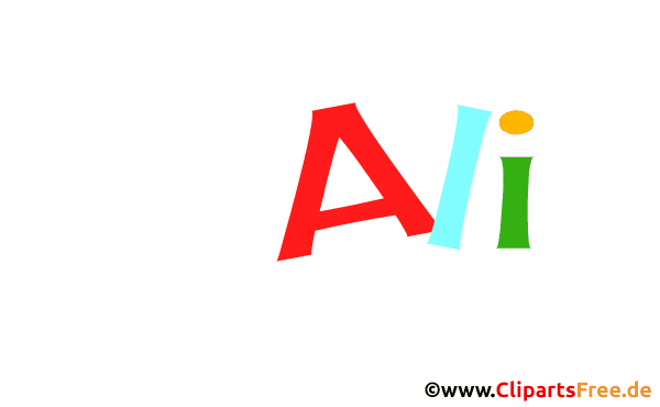 Ali Vorname für Jungen animiertes Deko Bild