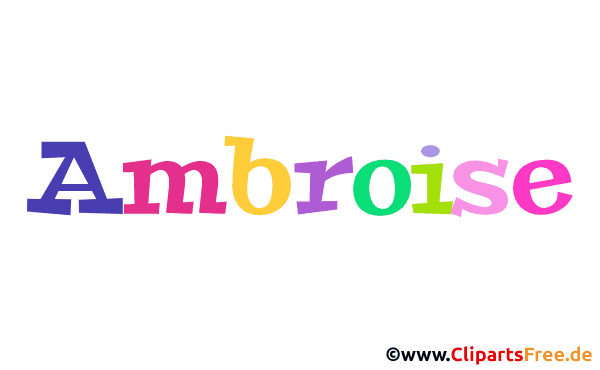 Ambroise Vorname für Jungen Illustration mit dekorativen Buchstaben