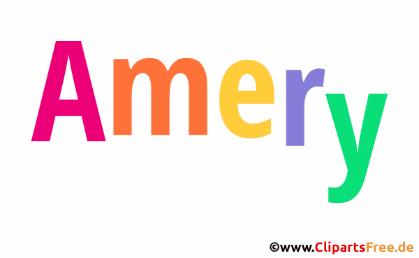 Amery Vorname für Jungen Illustration mit dekorativen Buchstaben