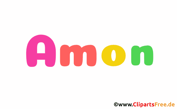 Amon Vorname Bild mit Deko Schrift - Vornamen für Jungs