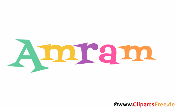 Amram Vorname für Jungen Illustration mit dekorativen Buchstaben