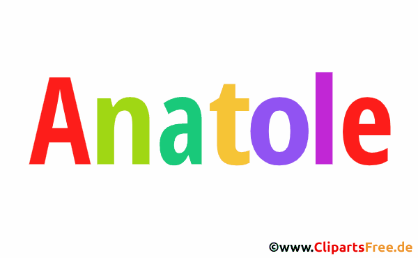 Anatole Vorname für Jungen Illustration mit dekorativen Buchstaben