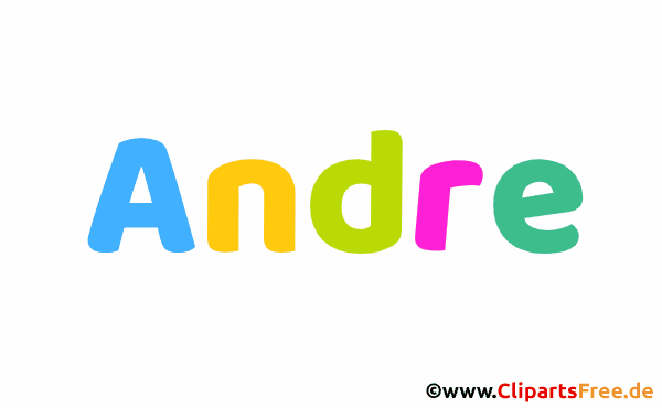 Andre Vorname Bild mit Deko Schrift - Vornamen für Jungs