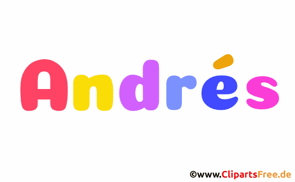 Andrés Vorname Bild mit Deko Schrift - Vornamen für Jungs